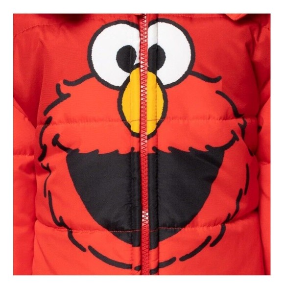 Sesame Street Elmo Jacket 12 Month Red Coat Puffer - Picture 6 of 7